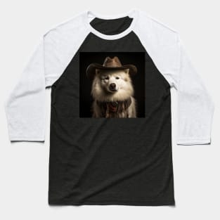 Cowboy Dog - Samoyed Baseball T-Shirt